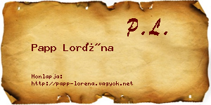 Papp Loréna névjegykártya