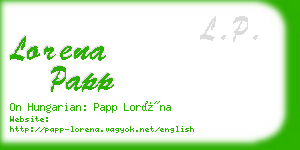 lorena papp business card